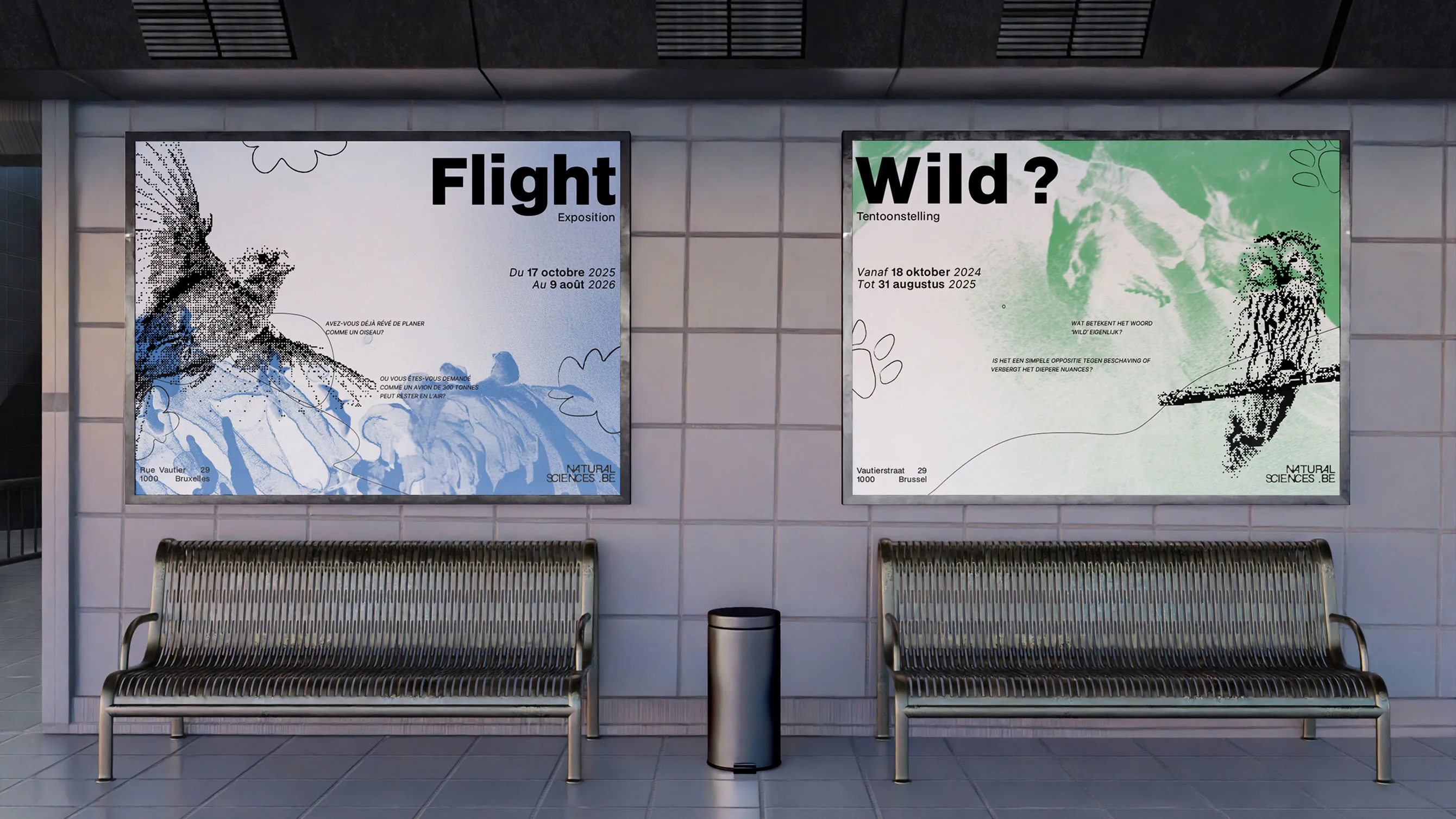 Affiches illustrées de l'exposition des différents expositions du musée