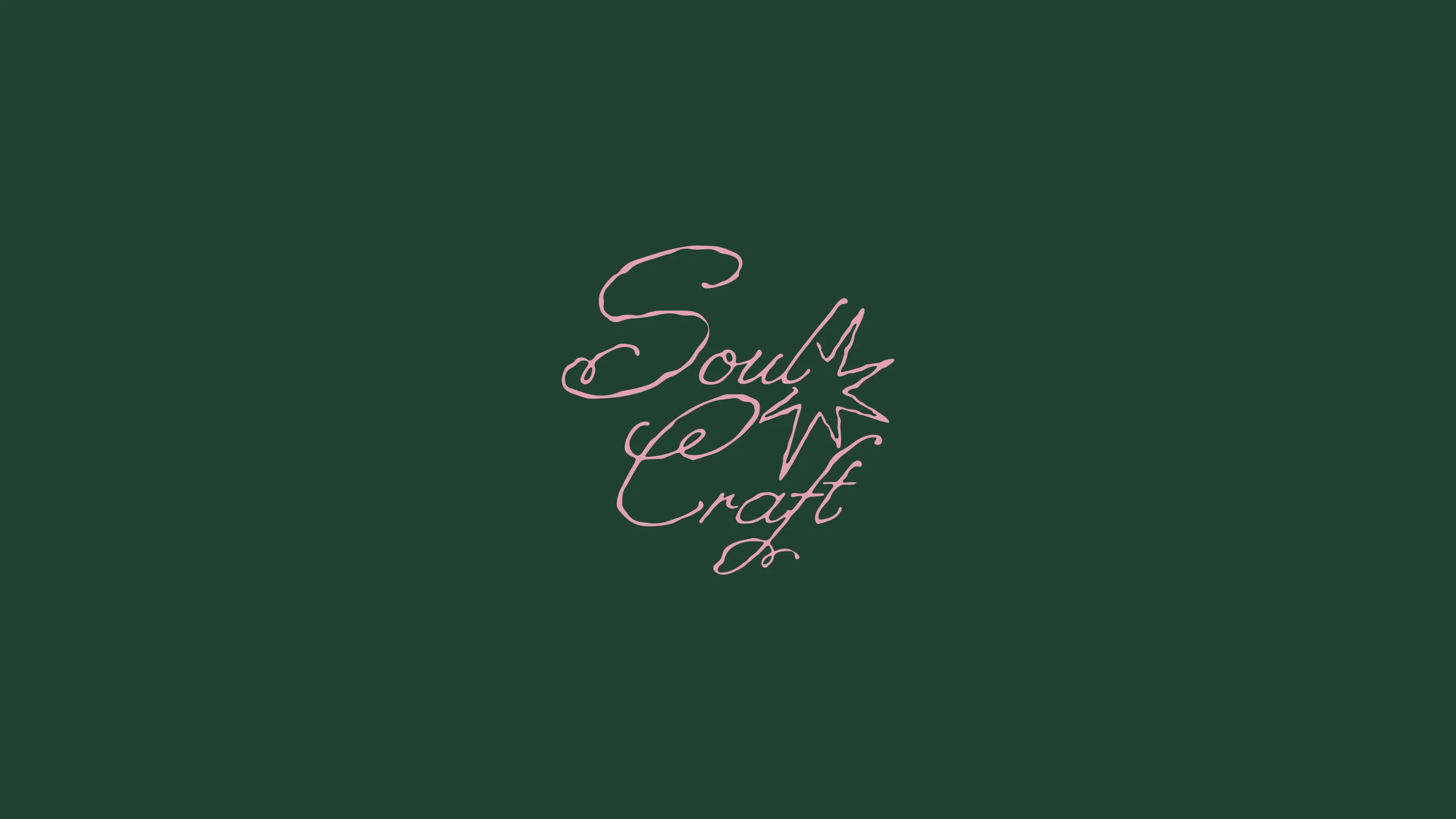 Logo Soul Craft rose sur un fond vert