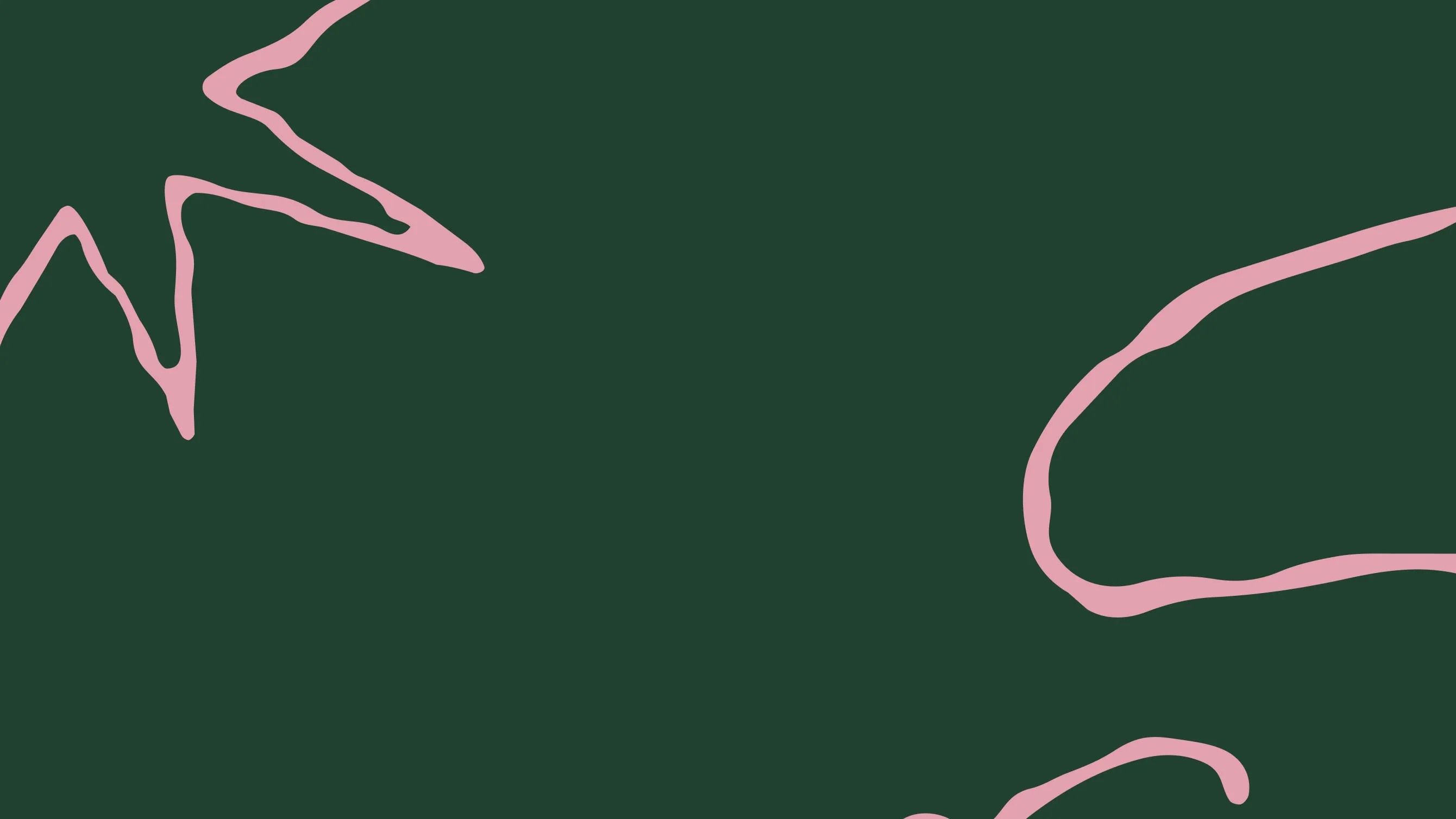 Fond vert avec des éléments graphiques roses rappelant le logo
